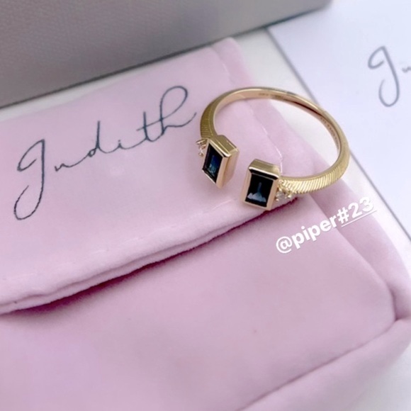 Brand New in Box Judith Ripka Classic 14K Gold Sapphire & Diamond Ring - Picture 8 of 9